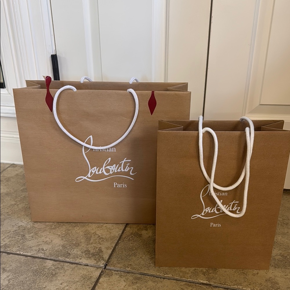 Christian Louboutin Brown Shopping Bag Set